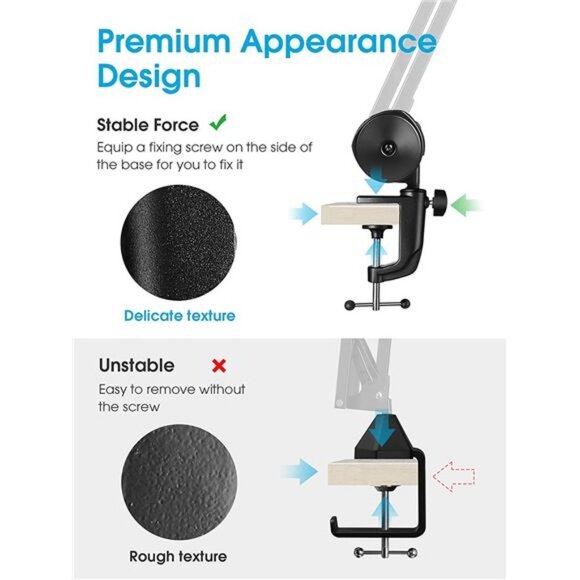 Microphone Arm Stand Adjustable Suspension Boom Scissor Arm Stand Heavy Duty Mic - Picture 5 of 7